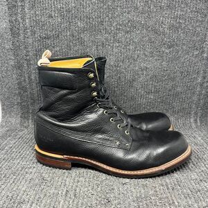 Rag & Bone Officer Boots Ankle Black Leather Lace Up Mens Size 12 US